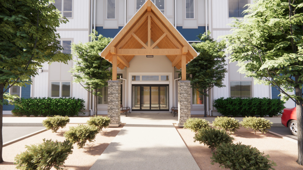 Main entrance rendering of Reserve at Hunter Trace